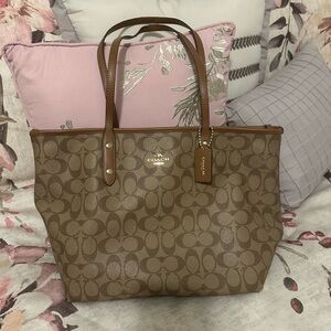 Coach Tan Signature Tote Bag